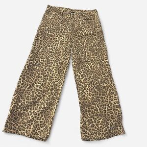 American Eagle Outfitters baggy low-rise Leopard Print wide-leg Jeans